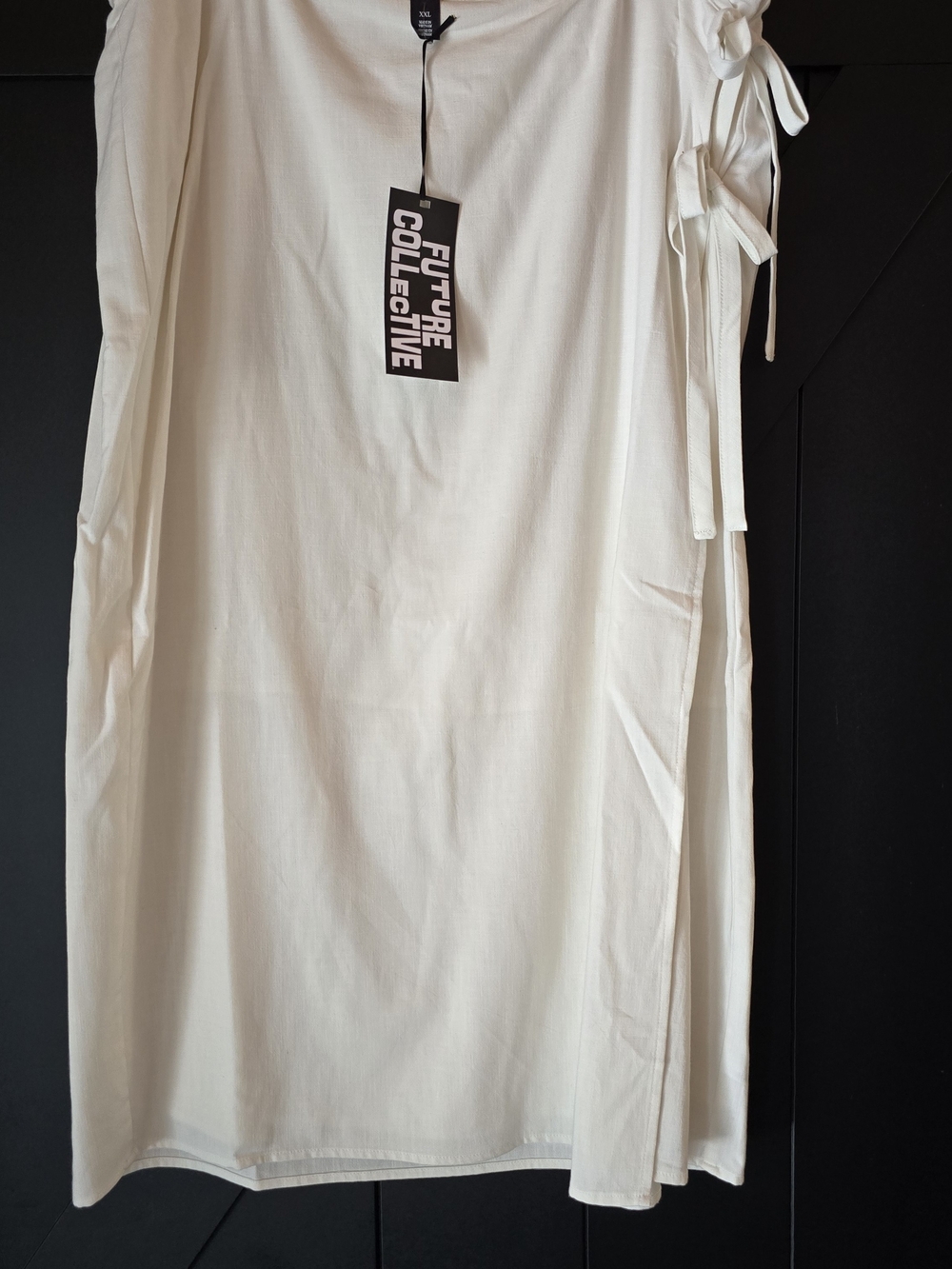 Future Collective Cream Midi Side-Tie Skirt